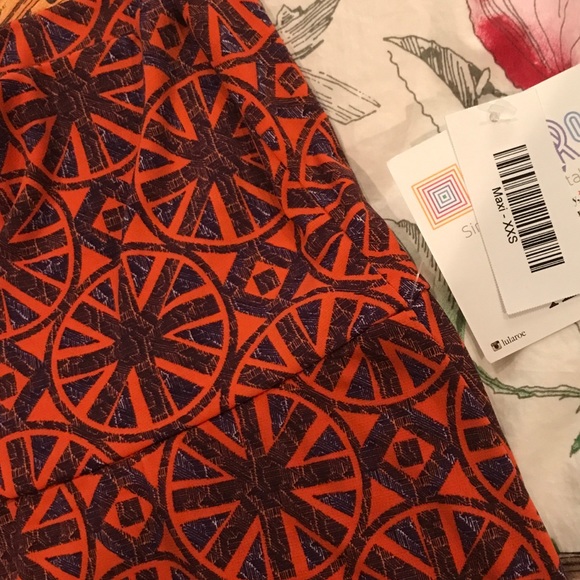 LuLaRoe MAXI - XXS orange/brown/Navy - Picture 2 of 6